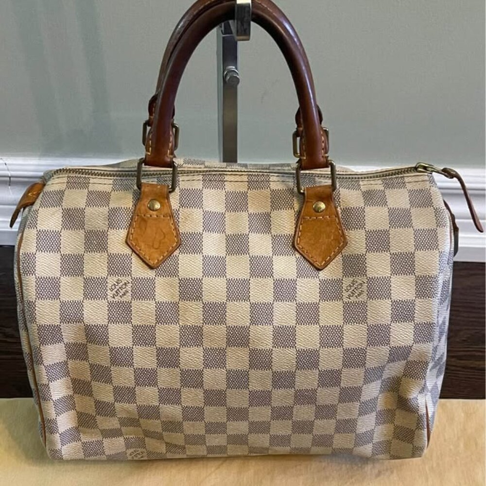 LOUIS VUITTON Damier Azur Speedy 30 Hand Bag Authentic, Vintage